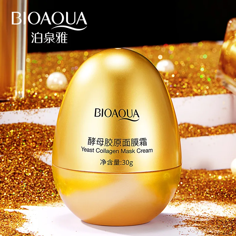 

Bioaqua Yeast collagen mask moisturizing cream moisten firming skin moisturizing egg shell egg sleep mask