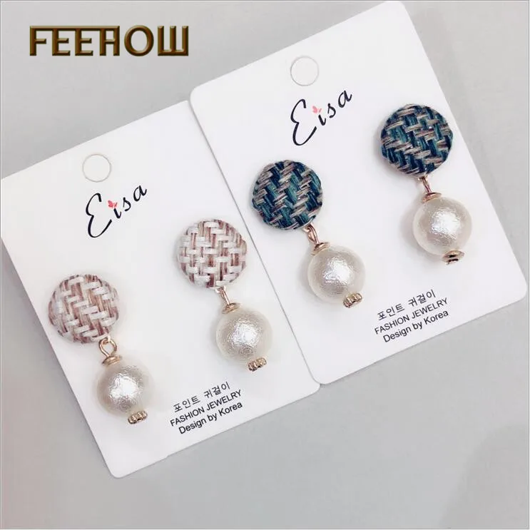 FEEHOW Classic Simulation Pearl Round Earrings for Women Wedding Dinner Work Leisure Holidays Birthday Gift Jewelry FWEL668 | Украшения и