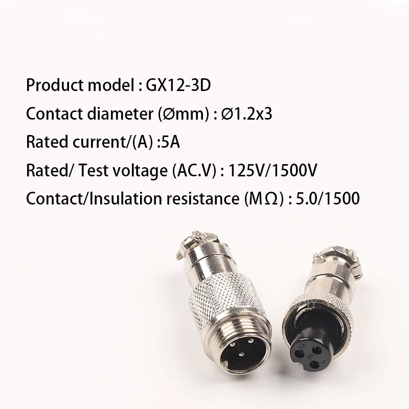 1 Set GX12 Butt type Electric Aviation Socket & Plug 12MM Docking Power Male & Female Wire Connector 2/3/4/5/6/7 Pin images - 6