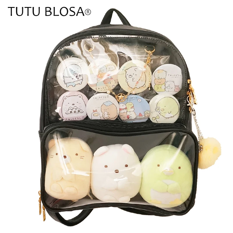 Новое поступление, женская сумка, Kawaii, прозрачный рюкзак, 7 цветов, для девушек, прозрачный рюкзак, для девочек-подростков, милая сумка в стиле Лолиты, Itabag H224