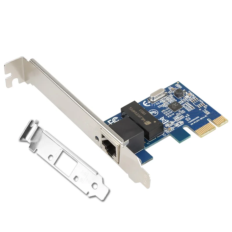 Сетевой контроллер Gigabit Ethernet LAN PCIe x1, карта Rtl8111E, компьютерные аксессуары, 1 порт RJ45, 1000 м, с короткой перегородкой