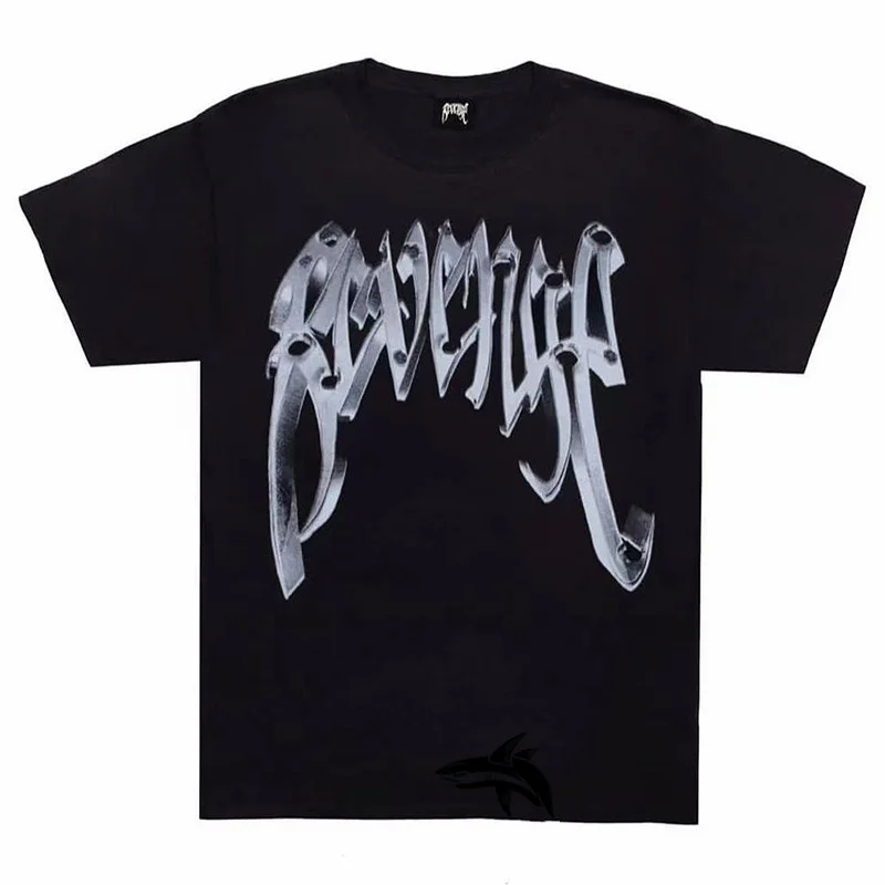 

New Revenge T Shirts Men Women 1:1 Best Quality T-shirt Skull Bullet Hole Metal Print XXXtentacion Revenge Top Tees