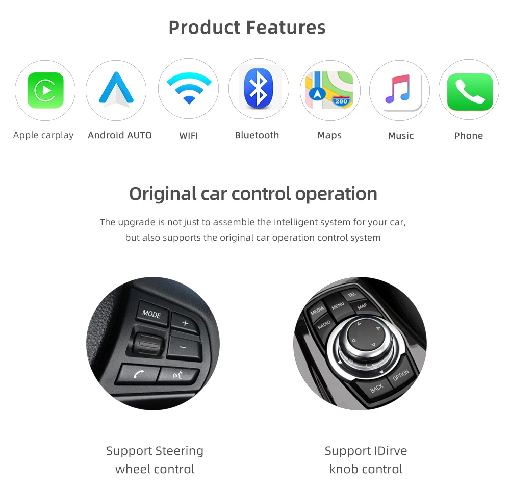 구매 무선 카플레이 안드로이드 오토 카 멀티미디어 디스플레이 화면, BMW 시리즈 1 2 3 4 F20 F21 F22 F30 F31 F32 F33 F34 F36 용