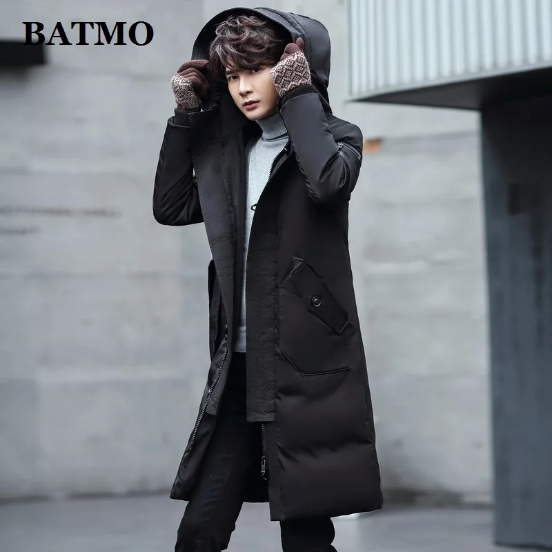 BATMO 2019 Новое поступление Зима Высокое качество 80% белый утиный пух с капюшоном