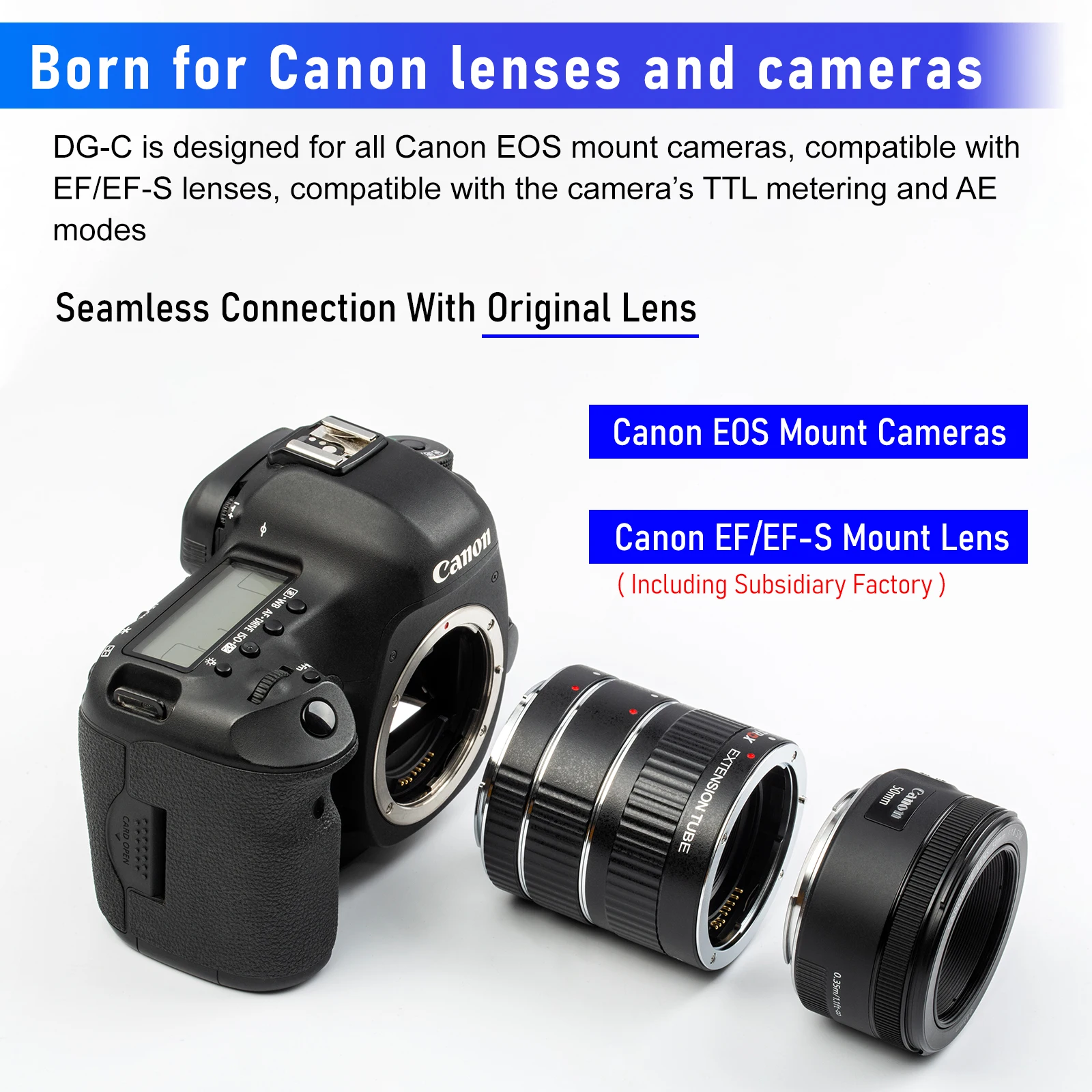 Viltrox DG-C Auto Focus AF Lens Adapter Ring Macro Extension Tube for Canon EOS EF Lens 2000D 850D 77D Mark IV III DSLR Camera enlarge