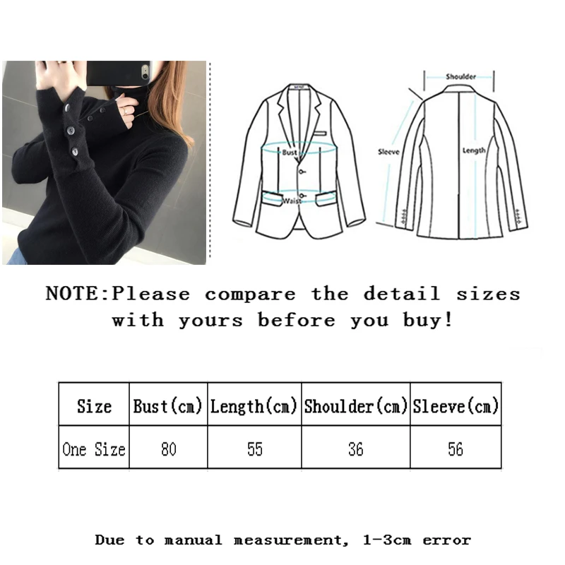 

Sllsky Solid Turtleneck Women Sweater Fall Winter New Woman Pullovers Wild Slim Long Sleeve Button Knit Bottom Shirt sweater