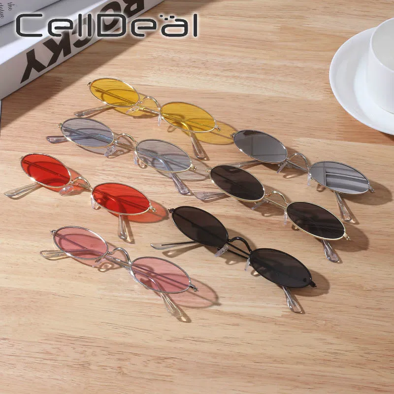 Овальная маленькая оправа женские солнцезащитные очки ретро винтажная