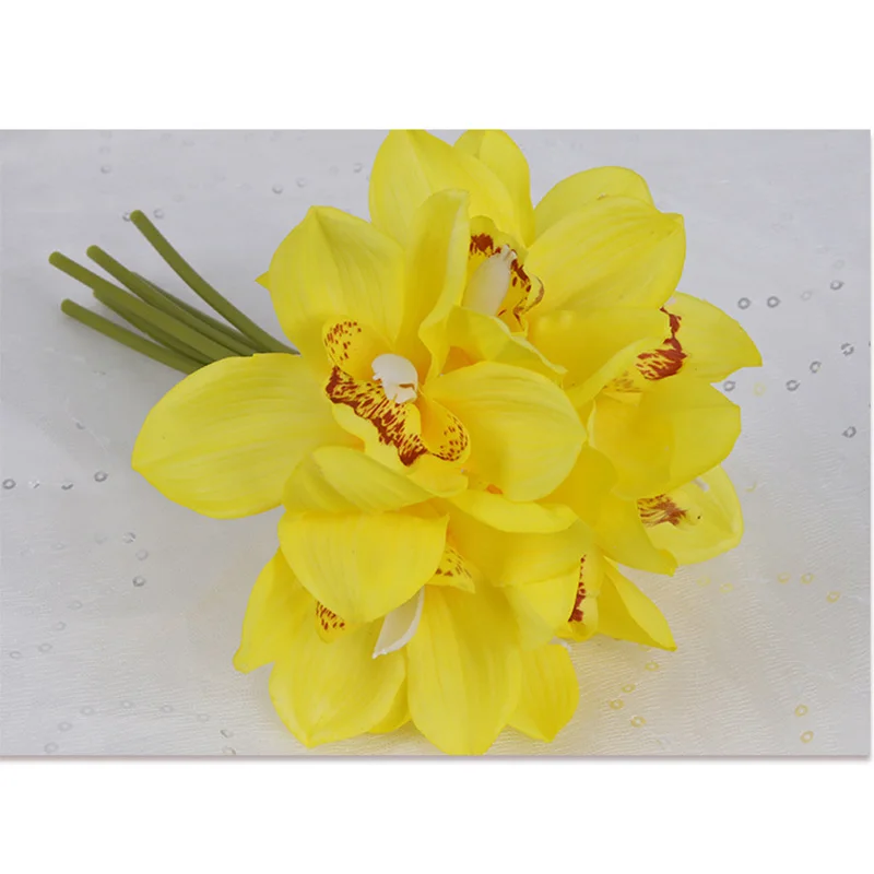 1 шт 6 головок Высокое качество DIY искусственный цветок Орхидея для украшения
