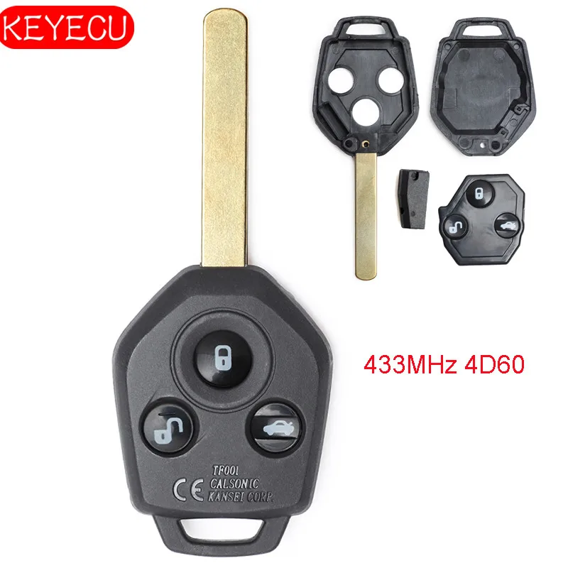 KEYECU 433 МГц 4D60 дистанционный Автомобильный ключ 3 кнопки для Subaru Outback Forester 2011 -2012 |