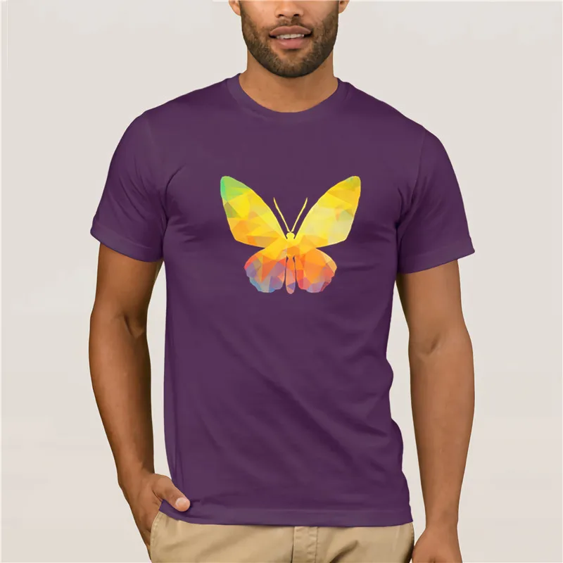 

2020 Summer FashionT Shirt Colorful Triangle Tropical Butterfly Graphic Tee Shirt Mens 100 Percent Cotton Short Sleeve Tshirt