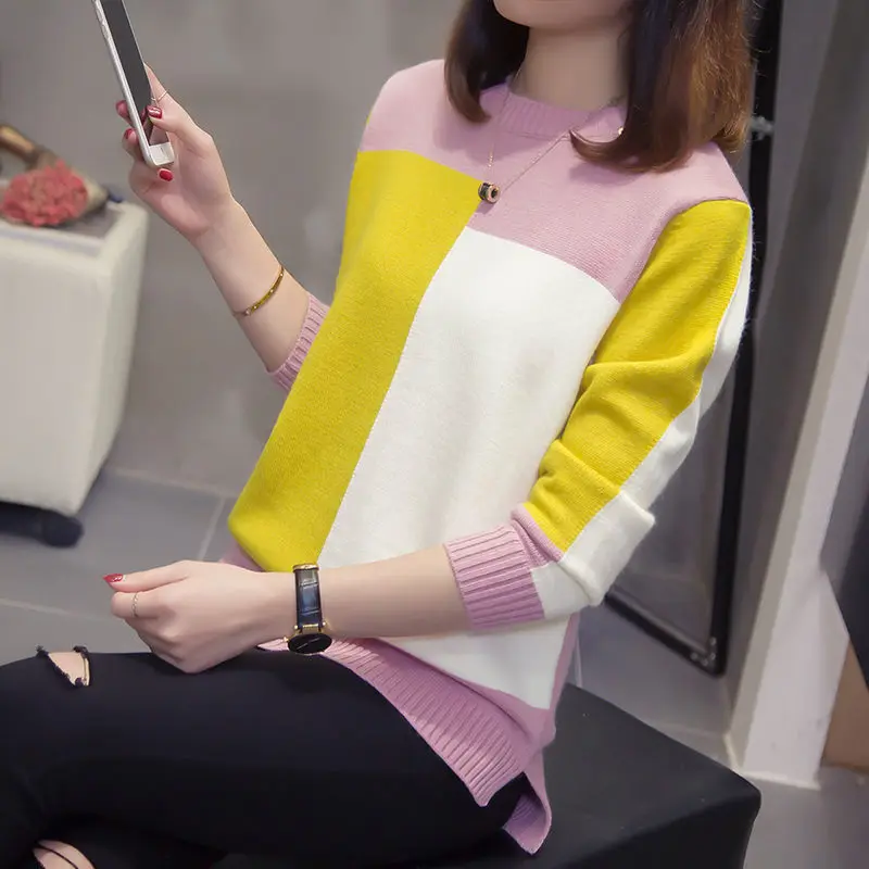 Свитер женский трикотажный большого размера Осень-зима 2019 | Женская одежда