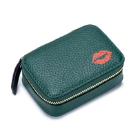 mini simplicity zipper style durable soft original leather exquisite office lady lipstick bag coins earphone small items case