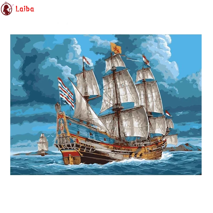 

5d diy Алмазная картина горячая Распродажа домашнее искусство рыболовная лодка океан полный квадратный Круглый Алмаз Вышивка для 2020 новое по...