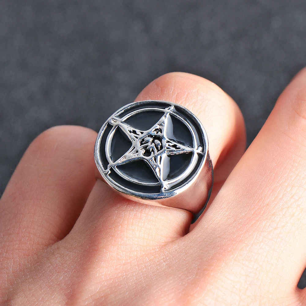 1 предмет Новинка Модная мужская Церковь Сатаны кольцо с изображением