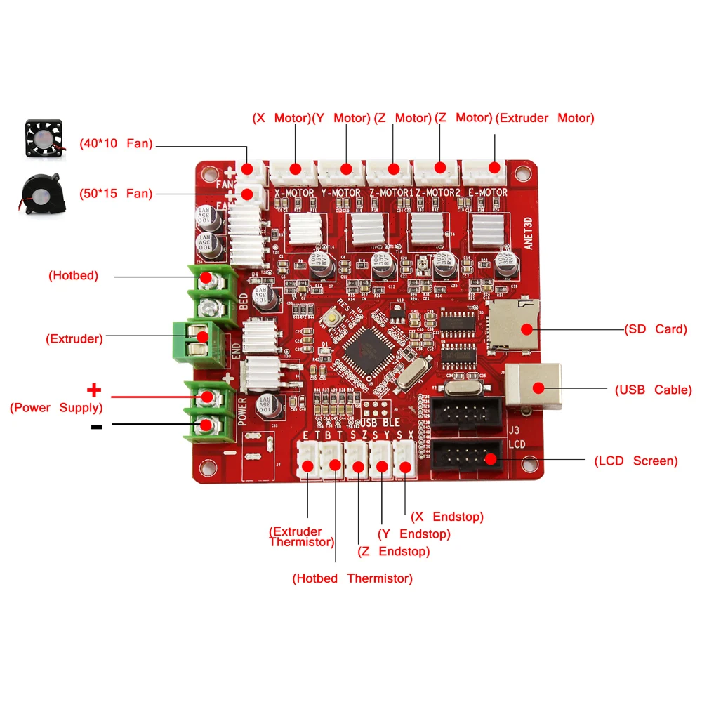 Anet A6 3d принтер наборы Настольный Reprap i3 DIY для самостоятельной сборки ЖК-экран с 16 Гб SD карты печати большой размер 220*220*250 мм