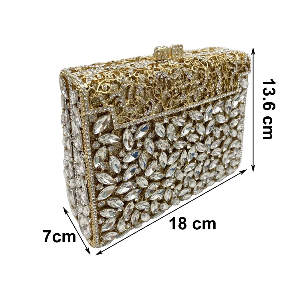 Diamond Evening Clutch Bag For Women Wedding Crystal Clutch Purse Chain Shoulder Bag Small Party Rhinestone Handbag