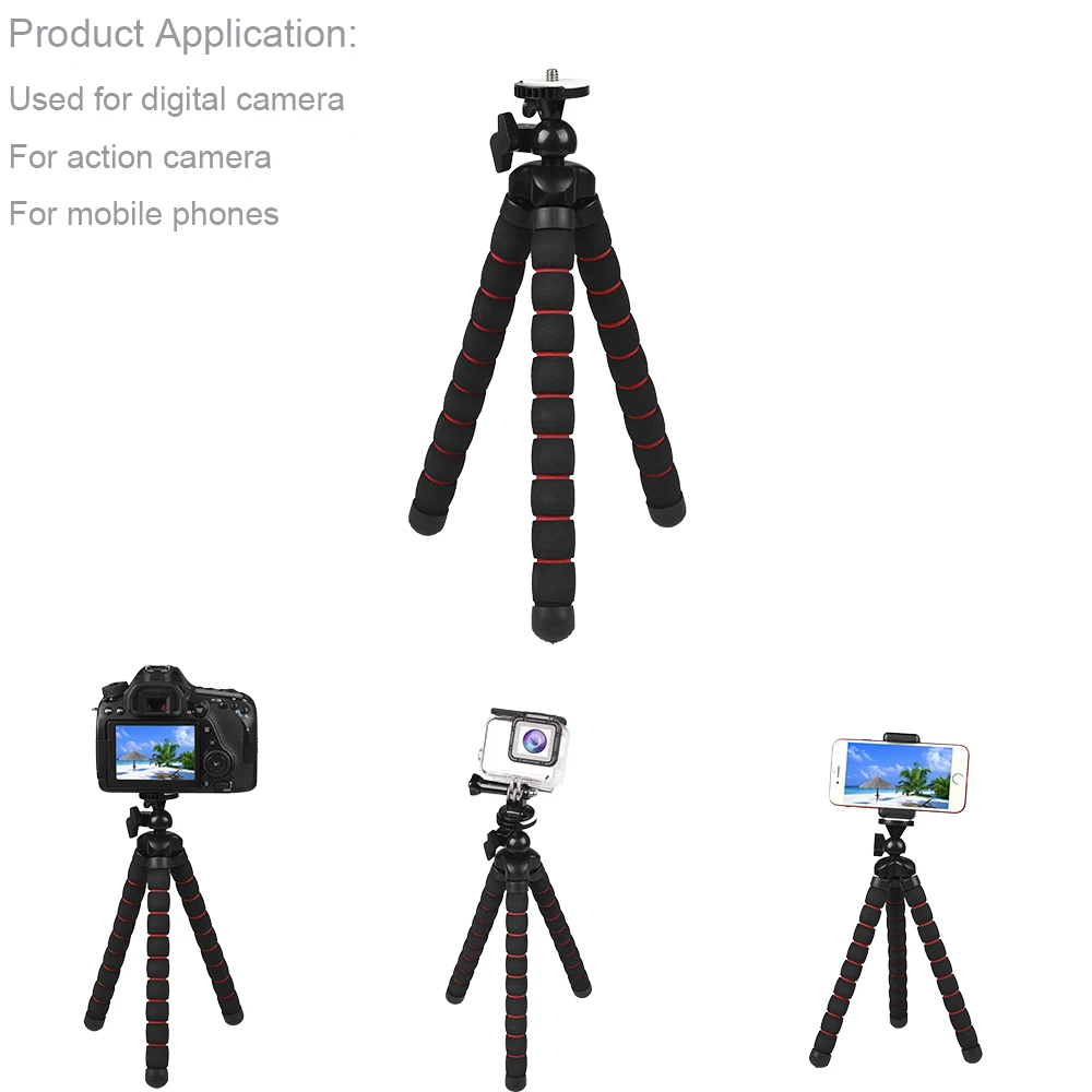 Аксессуары для камеры гибкий губчатый штатив Осьминог для Canon/Nikon/sony Go pro 7 6 5H9R Sj9 Sj8 pro DJI Осмо экшн мобильного телефона