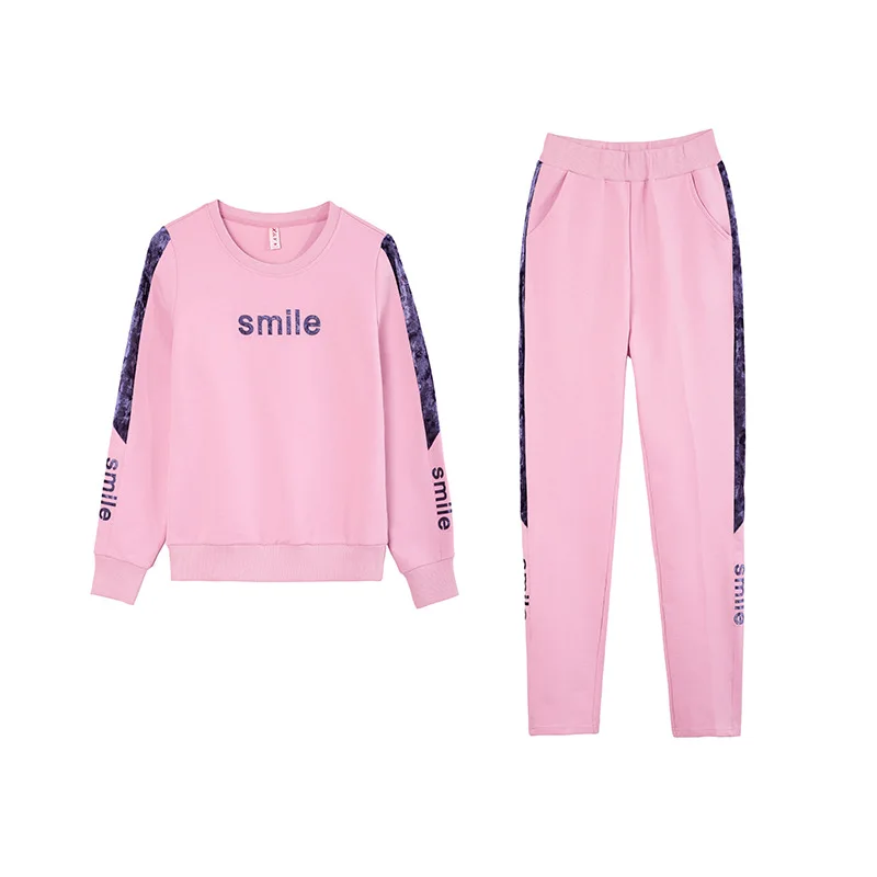 Женская одежда из двух частей размера плюс 4xl с круглым вырезом топ и штаны chandal