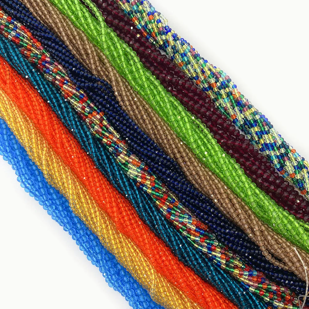 

Faceted Glass Beads Loose Faceted Beads Mixed Color Jewelry Spinel Making DIY Bracelet Necklace Accessories 2/3 mm Wholesale