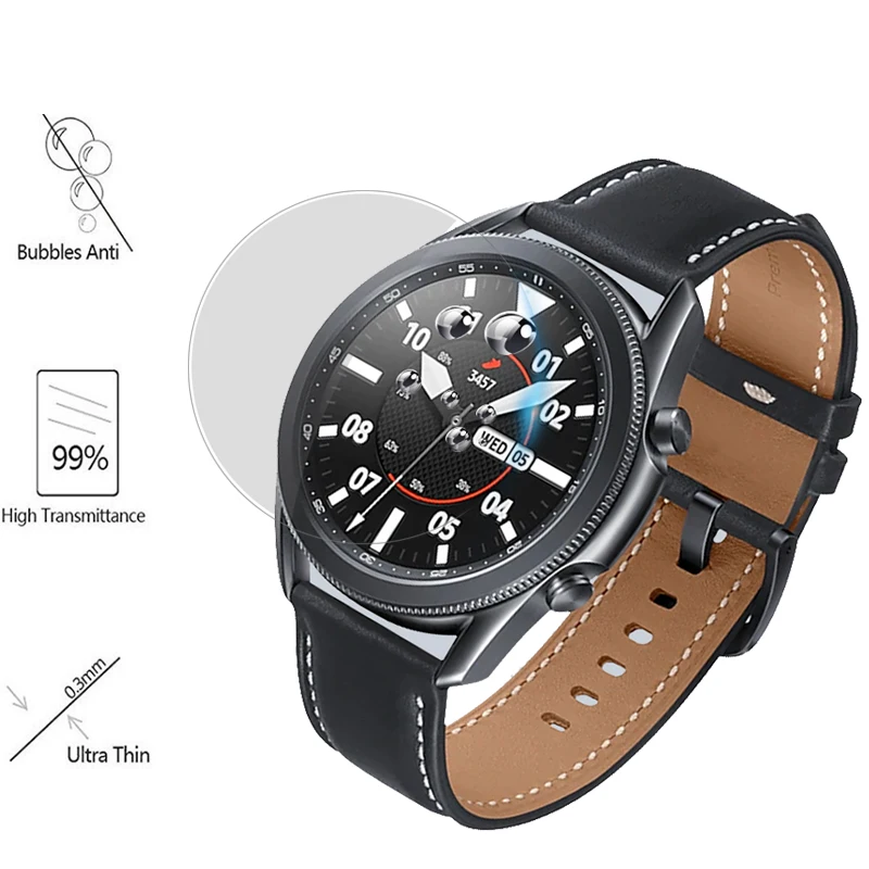 Металлическое кольцо 3 в 1 для Samsung Galaxy Watch 45 мм закаленное стекло HD R820 защитный