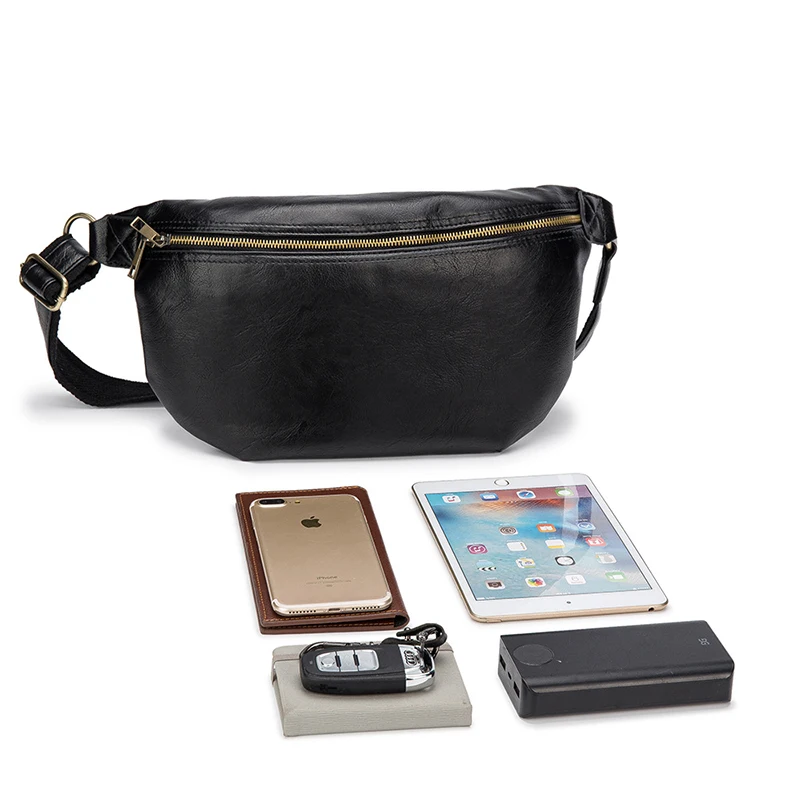 

New Mens Waist Bag Large Capacity Crossbody Bags Retro High Quality Shoulder Bag Waterproof Outdoor Messenger Bags 2021 Pack