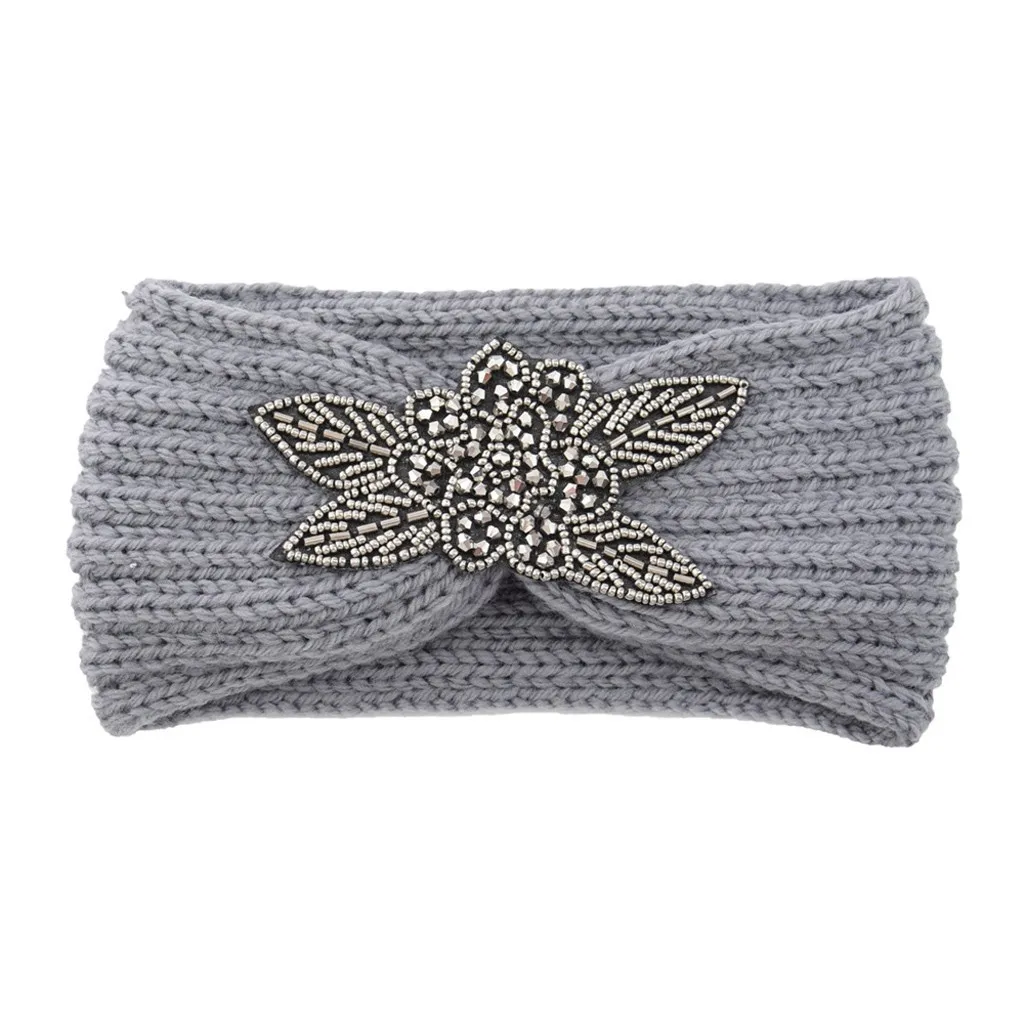 Вязаная Шерстяная Женская повязка на голову спортивная для девочек эластичная