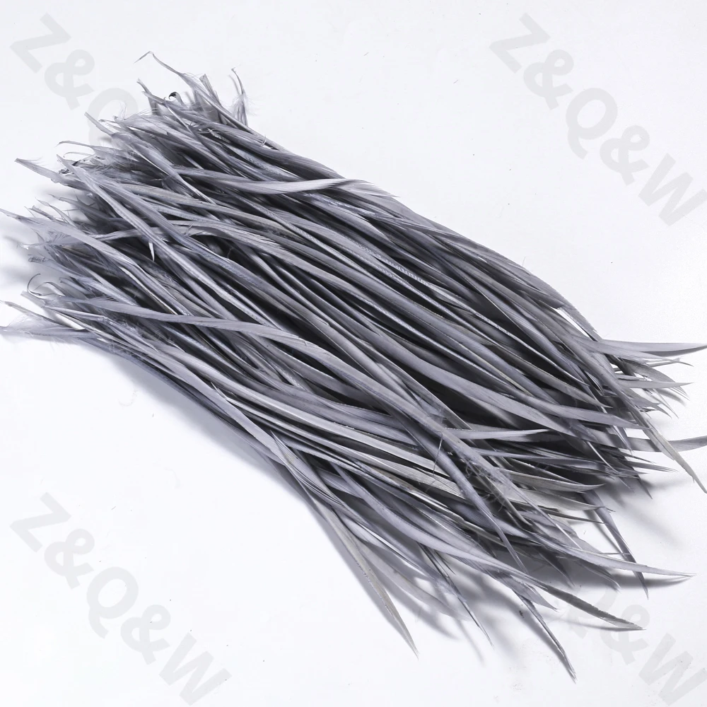 Натуральный 6-8 дюймов Гусь шелк размягчения краев 15-20 см окрашенный темный серый