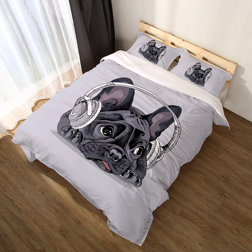 

Miracille Personality Pet Dog Duvet Cover Sets 3d Printed 3-piece Children Bedding Cover Set Animals Crib Wholesale Pillow Case