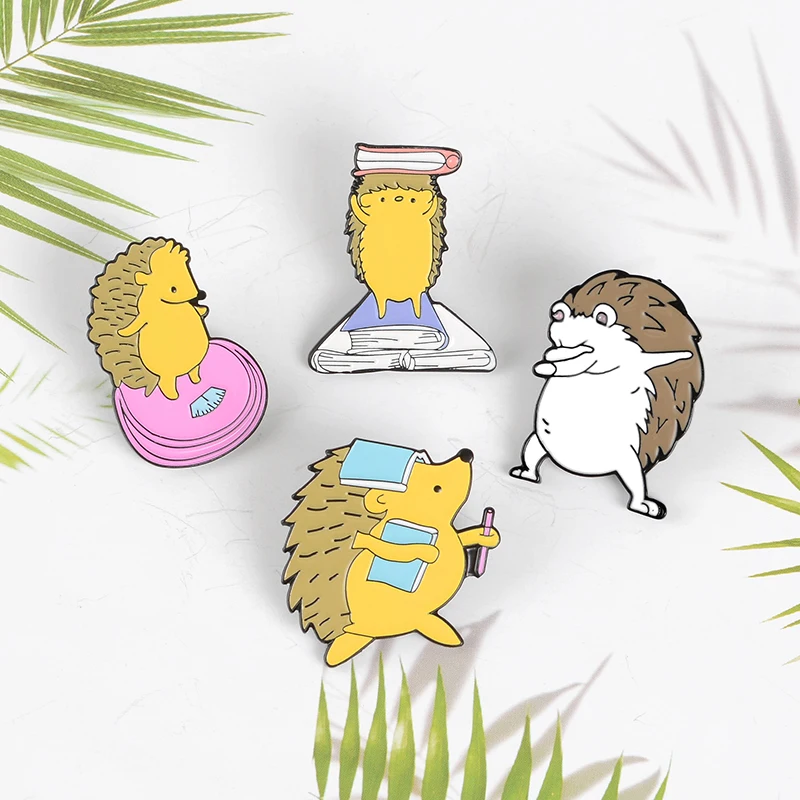 Мультяшные заколки в виде ежика танцевальные броши стиле хиппопа значки