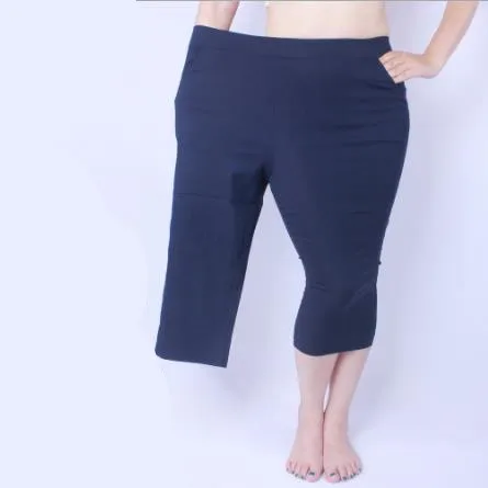 Брюки карандаш женские до середины икры с эластичным завышенным поясом|Брюки| |