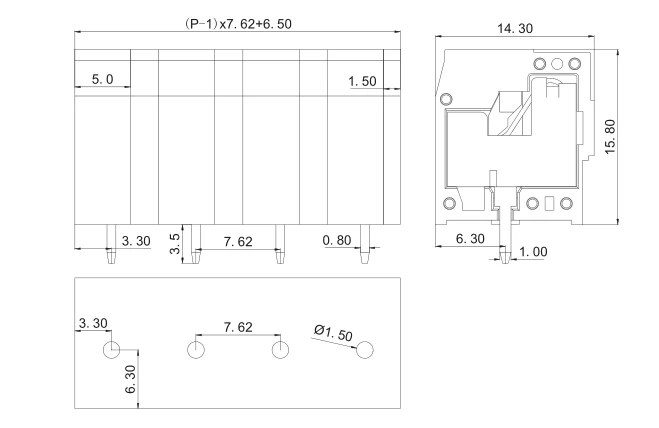 KF239 7,62 2P~ 12P PCB Пружинные клеммные блоки 7,62 мм 2PIN~ 12PIN Феникс контакт DEGSON KEFA YANNIU