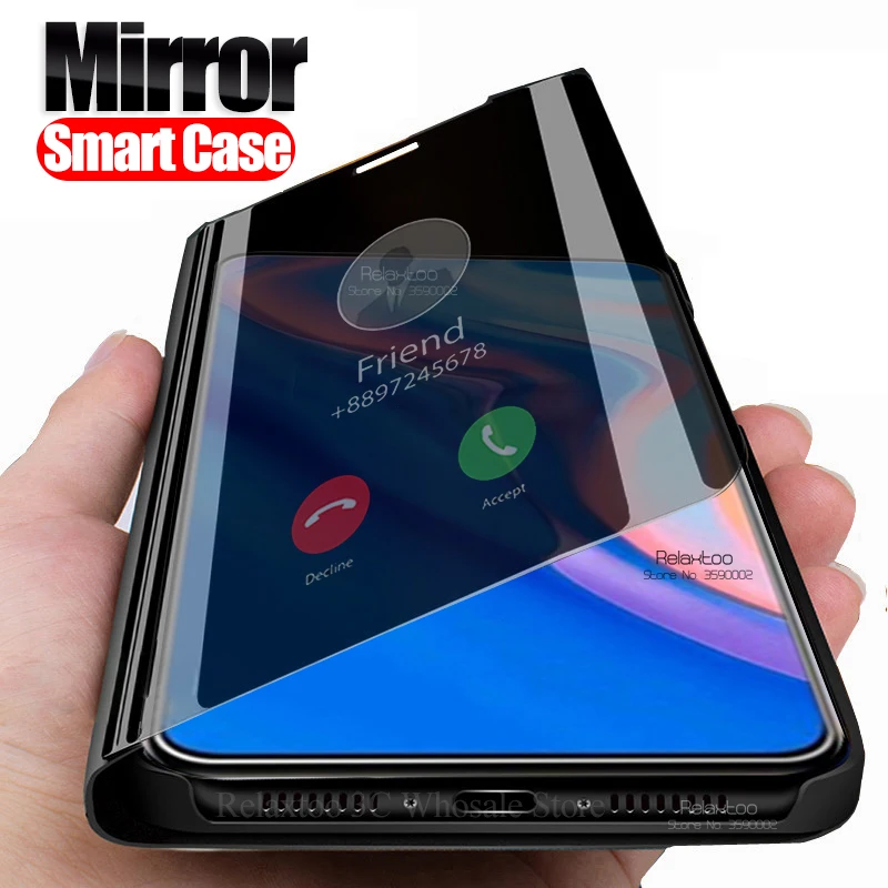 Зеркальный смарт чехол для huawei p smart Z телефонный книжка huawe 2019 psmart plus psmartZ флип с