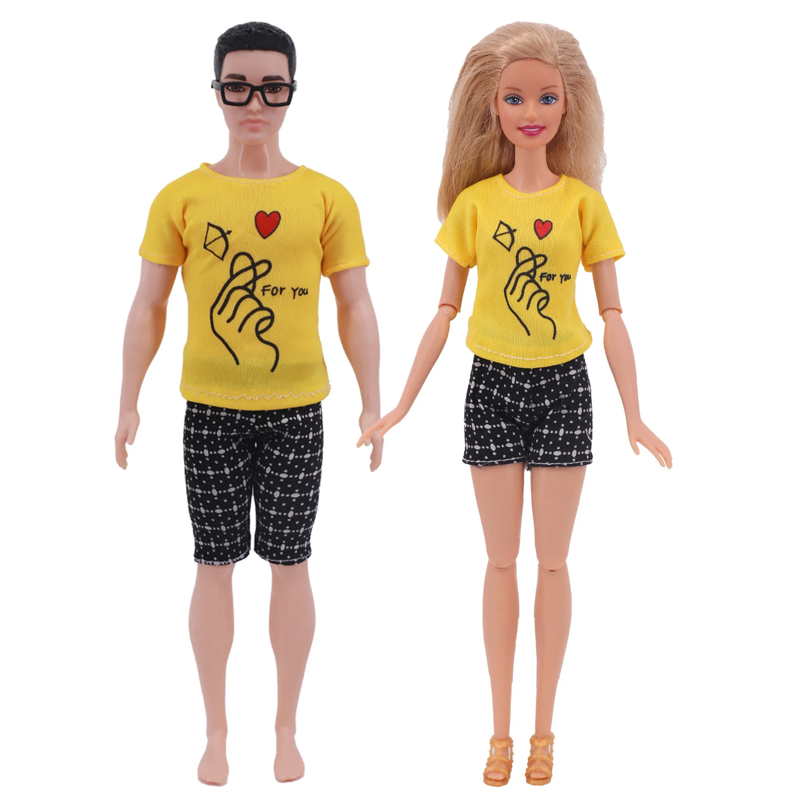 Одежда Barbies &amp Kens 2 шт. парная одежда точечное платье рубашка джинсовая юбка в