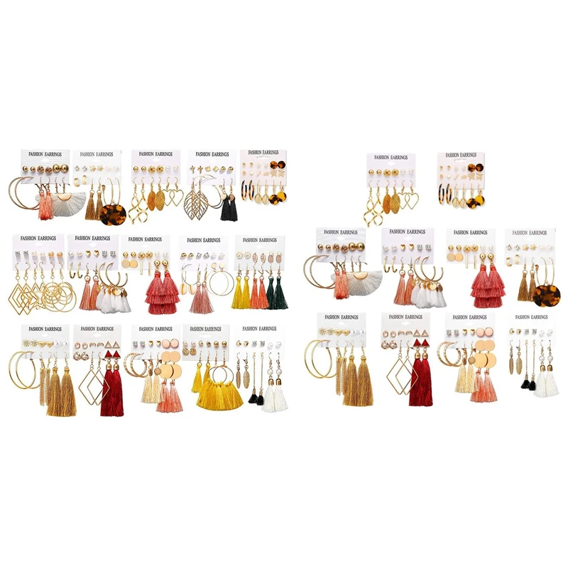 

156 Pairs Colorful Earrings with Tassel for Women Girls Jewelry Fashion and Valentine Birthday Party Gift