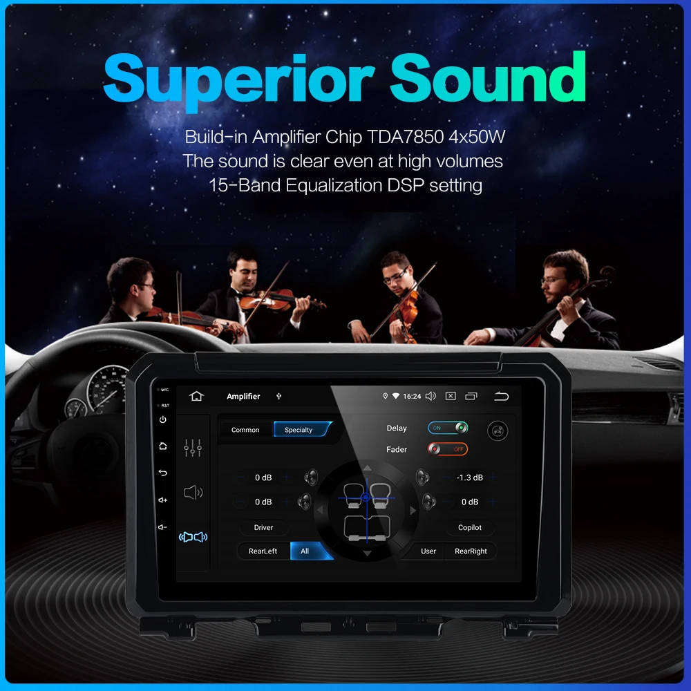 Dasaita DSP " ips сенсорный экран Android 9,0 автомобильный радиоприемник для Suzuki Jimny gps навигатор HDMI Автомобильная стерео мультимедийная система