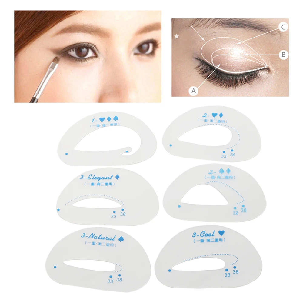 

6pcs/pack Cat Smokey Eye Makeup Stencils Eyebrow Stencil Eyeshadow Models Card Auxiliary Makeup Tools