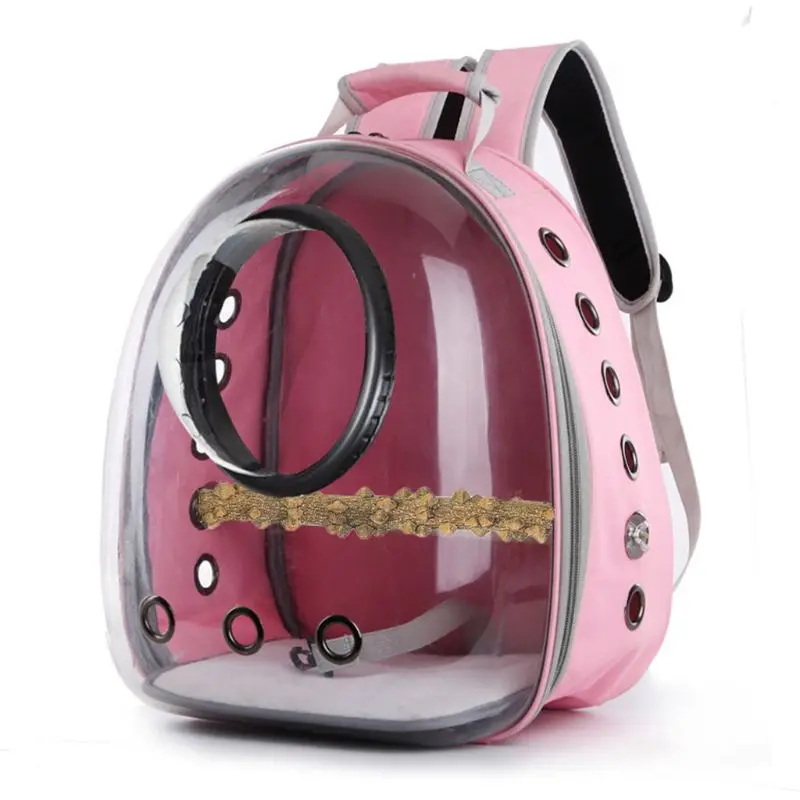 

Parrot Carrier Backpack Travel Cage Birds Breathable Transparent Space Capsule