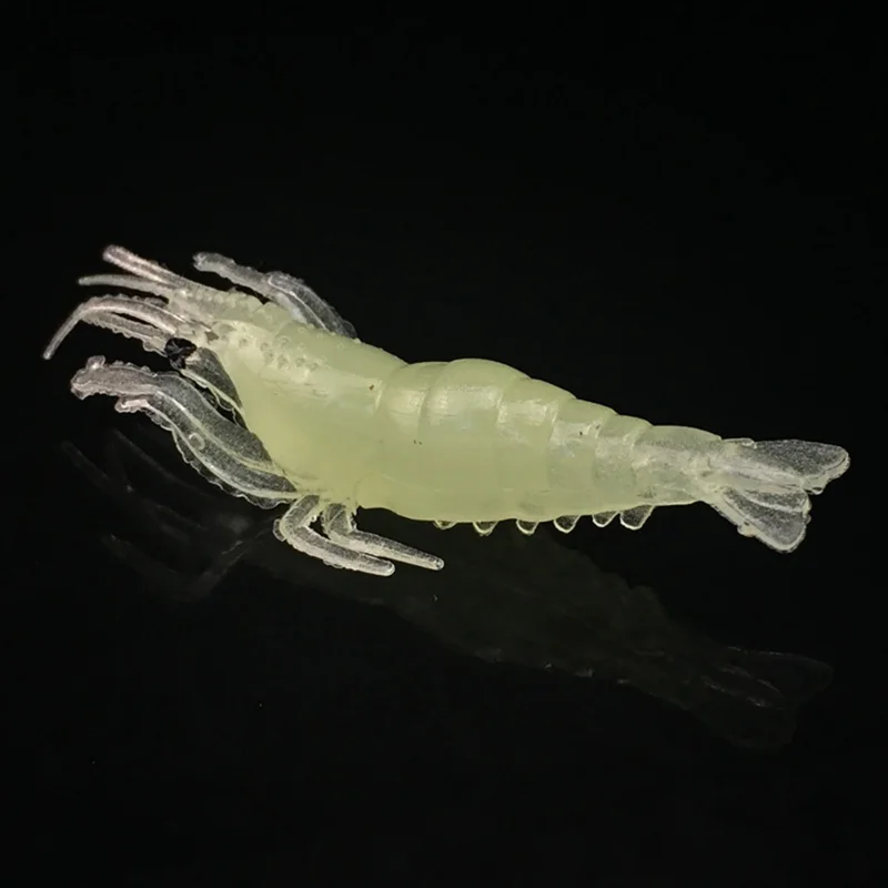 

20 luminous grass shrimp fake bait 4CM long soft shrimp with fishy smell artificial bait luminous shrimp bait