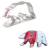 keniao polar bear cookie cutter for kids 11 6 x 6 7 cm woodland animal biscuit fondant bread mold stainless steel