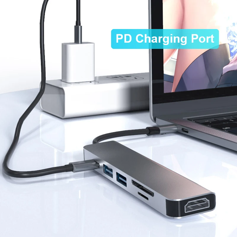 Тип C к HDMI-совместимый концентратор USB PD 87W док-станция 3 1 сплиттер USB-C аксессуары