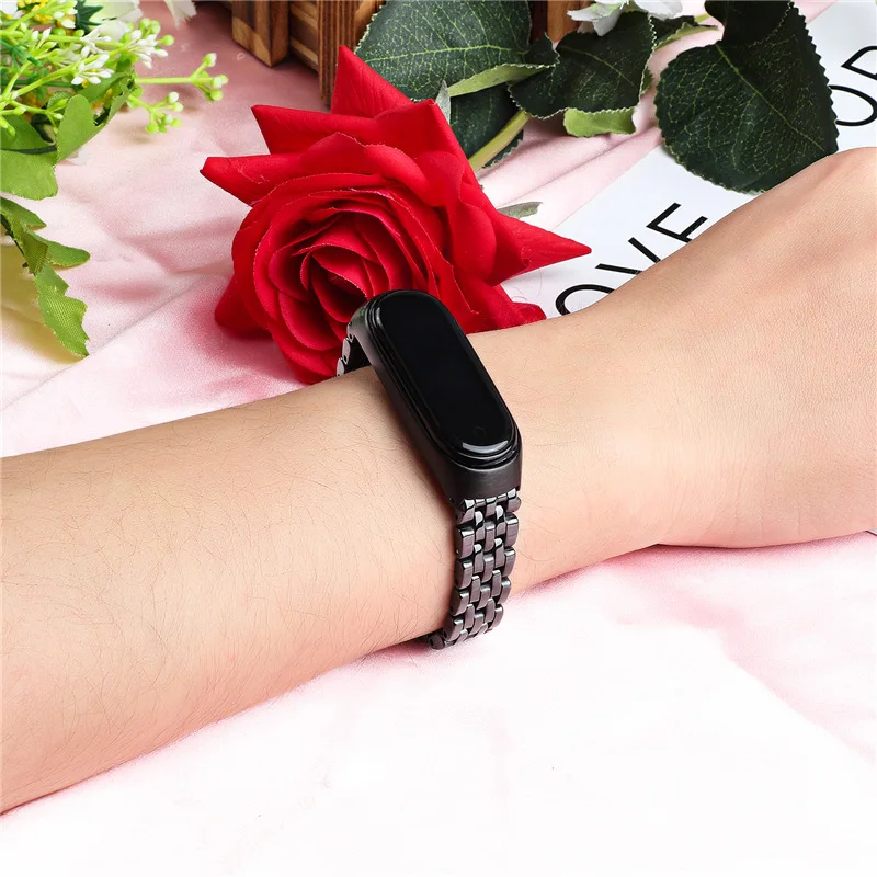 Ceramics Strap For Xiaomi Mi Band 5 6 4 3 Smart Watch Wristband Bracelet band Replacement Woman Man Stainless for Mi Band 6 5 4