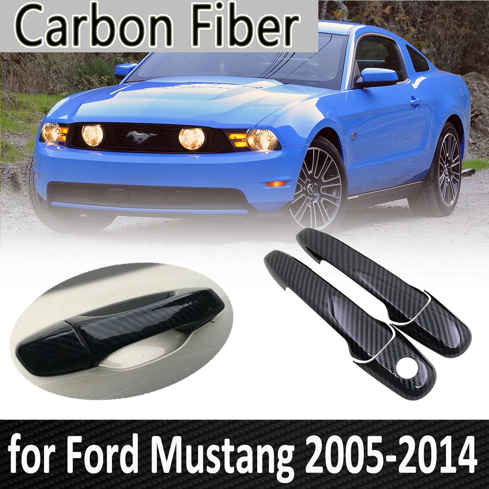 Carbon Fiber for Ford Mustang Shelby GT GT500 2005~2014 2009 2010 2011 2012 2013 Car Door Handle Cover Sricker Car Accessories