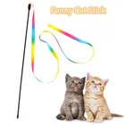 Забавные игрушки для кошек, Интерактивная Радужная лента, палочка для кошек, забавная палочка для кошек, аксессуары для домашних животных, игрушки-фиджеты