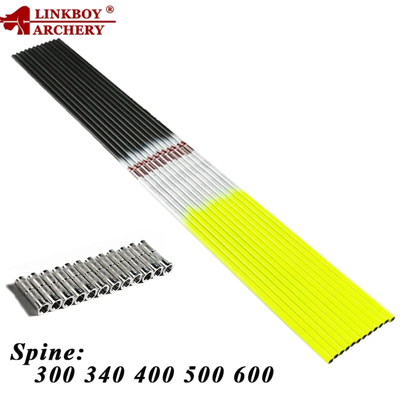 12 шт. Linkboy карбоновые стрелы для стрельбы из лука валы Sp300 600 30/32 дюймов ID6.2mm