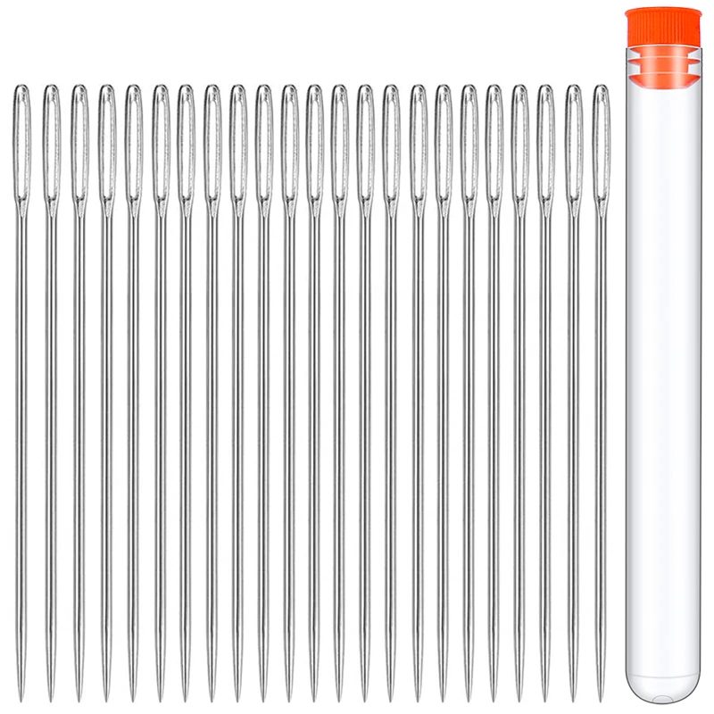 

LMDZ 2.4in Sewing Stitch Needle Handmade Leather Tool Needle Embroidery Thread Needle, Stainless Steel Yarn Knitting Needles