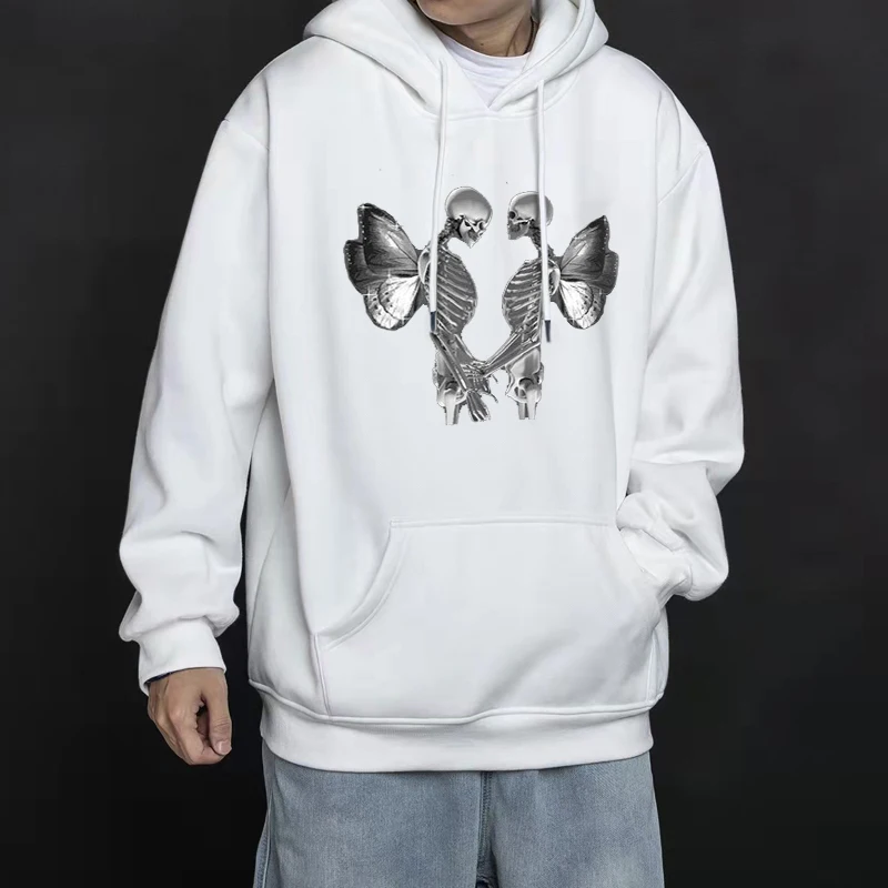

Long Sleeve Casual Loose Fashion Sports Hoodie Men And Women Of The Same Style Couple Skeleton Hoodie Gothic Streetwear Men