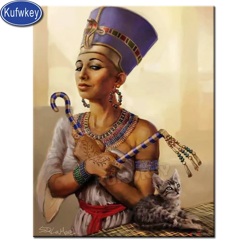Алмазная вышивка Египет красота кот распродажа квадратная алмазная живопись