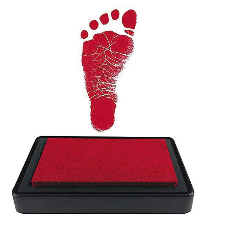 red Экологически чистый уход за ребенком нетоксичный ребенок Handprint Набор для отпечатка ступней Детские сувениры отливка новорожденный отпечаток ноги inkpad - Цвет: red
