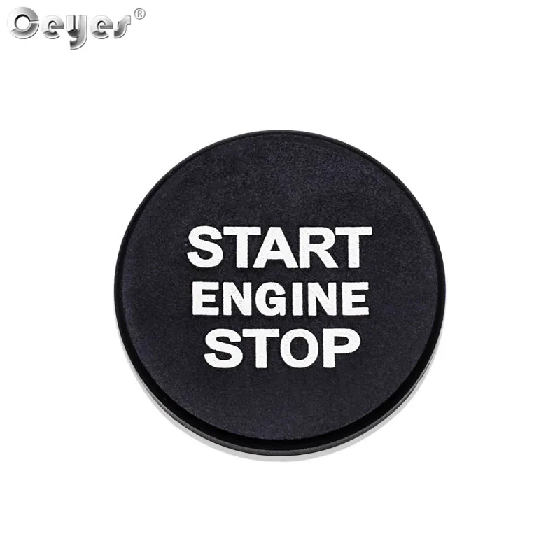 Black Button Cover Ceyes наклейки для стайлинга автомобилей для Audi A5 A7 Q3 Q5 Q7 8R A4 B9 Авто Start Stop стильная кнопка Зажигания для автомобиля кольцо чехлы чехол Круг Аксессуары - Название цвета: Black Button Cover