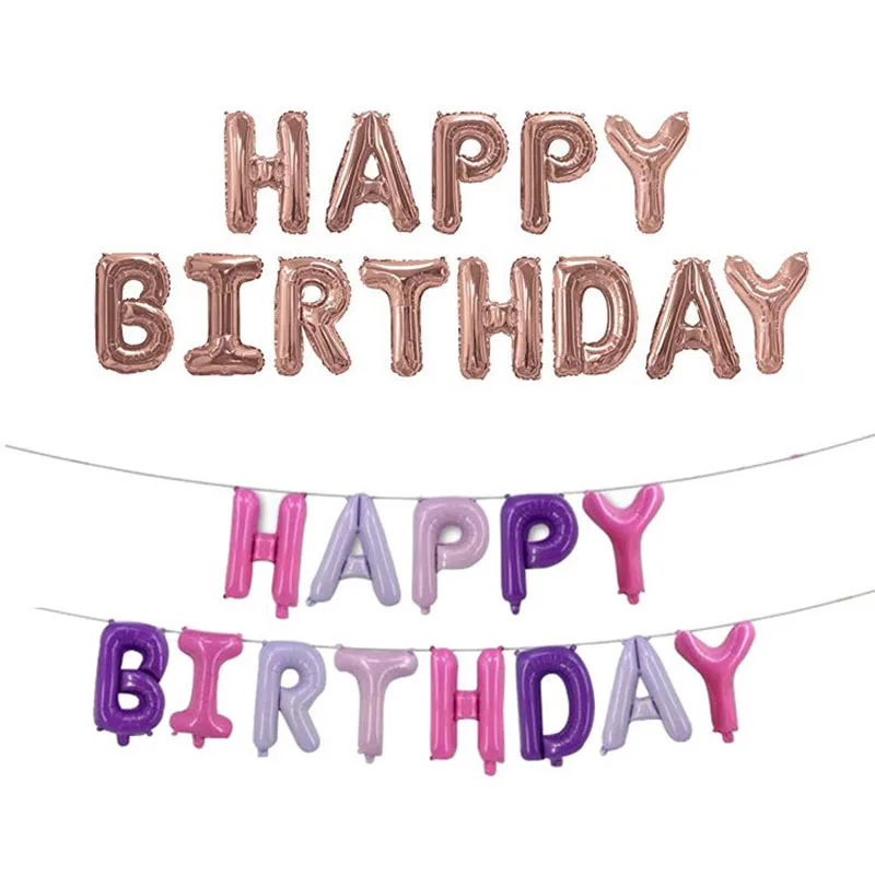 16 дюймов надпись с днем рождения фольга воздушные шары для дня вечерние